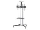 Manhattan TV & Monitor Mount, Trolley Stand, 1 screen, Screen Sizes: 37-65", Black, VESA 200x200 to 600x400mm, Max 40kg, LFD, Lifetime Warranty cart - for flat panel / AV System / camera - black thumbnail 1