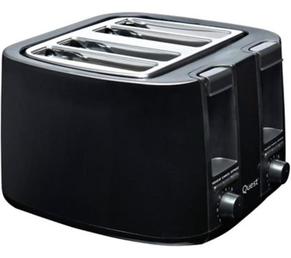QUEST 34609 4-Slice Toaster - Black - Image 1