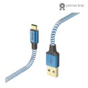 Hama Reflective USB-A to USB-C Charging Cable, 1.5 m, Blue thumbnail 1