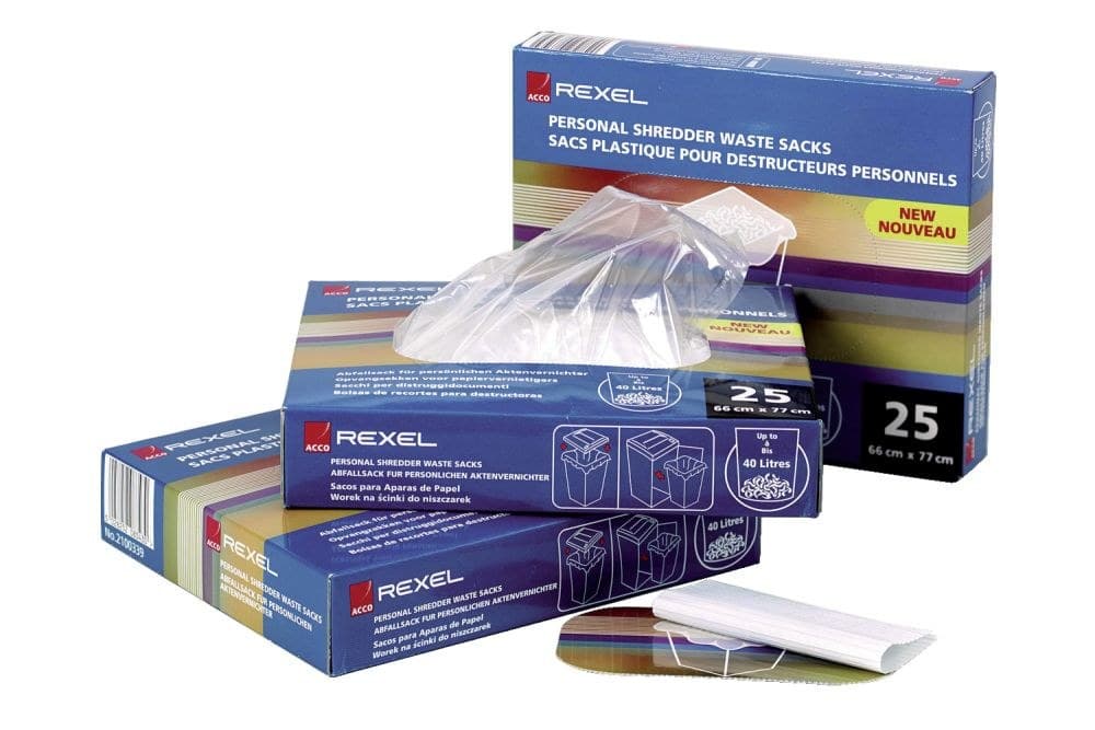 Rexel 40060 40 Litre Small Office Shredder Waste Sacks Pk of 100