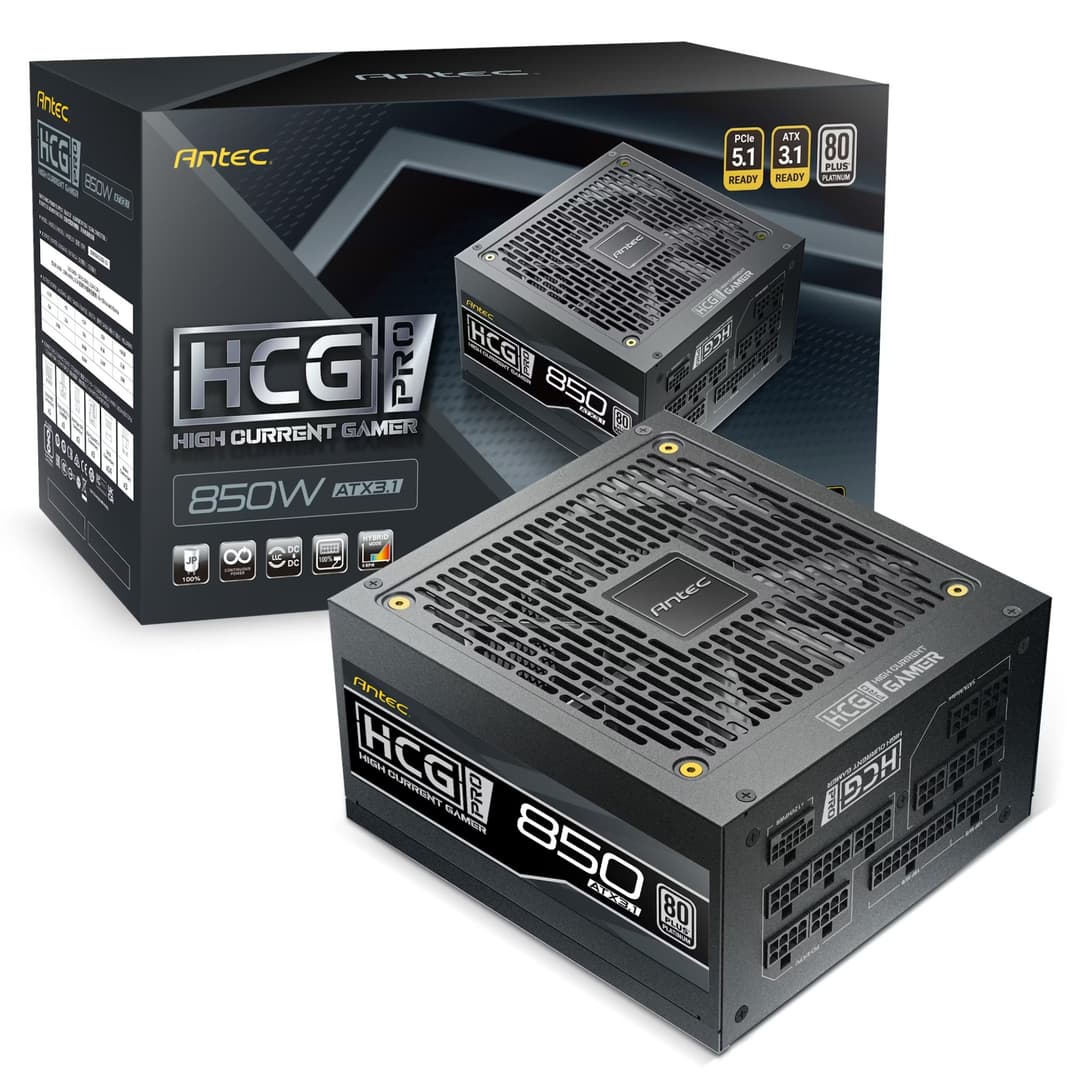 Antec HIGH CURRENT GAMER HCG850 PRO ATX 3.1 850W 80PLUS Platinum PSU Power Supply - Image 1