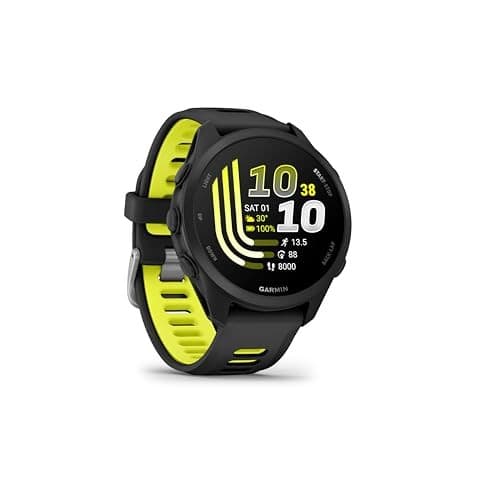 Garmin Forerunner 170 Music 43mm GPS Running Smartwatch - Black/Amp Yellow - Image 3