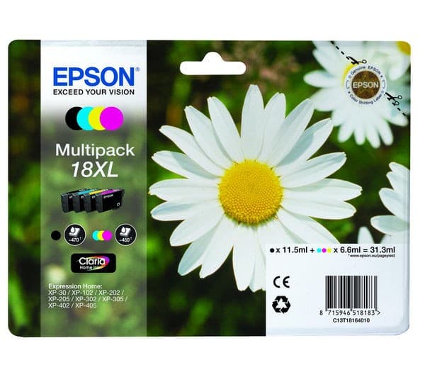 Epson 18XL - 4-pack - XL - black, yellow, cyan, magenta - original - ink cartridge