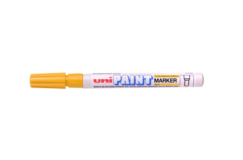 uni-ball PX-21 12 Pack Yellow Paint Marker Fine Nib 1-1.5mm - Image 1