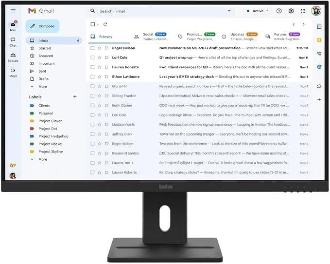 Lenovo ThinkVision E27-40 27-inch Full HD IPS Monitor VGA HDMI DisplayPort - Black