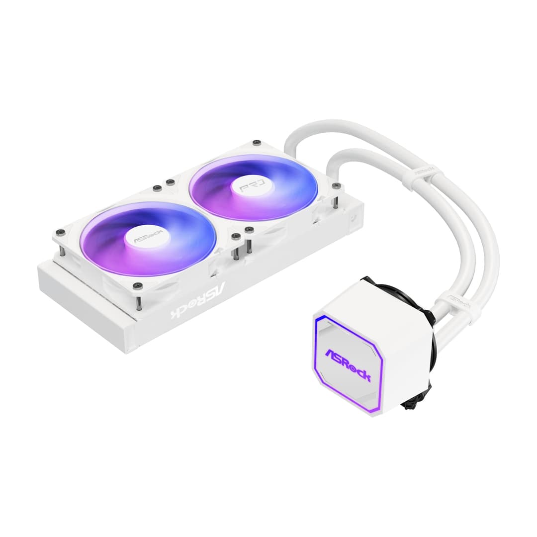 ASRock Pro White 240 ARGB All-in-One Liquid CPU Cooler, 240mm Radiator - White - Image 4