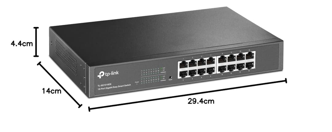 TP-Link 16-Port Desktop Gigabit Easy-Smart Ethernet Switch TL-SG1016DE - Grey - Image 7