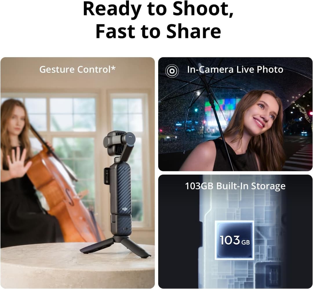 DJI Osmo Pocket 4P Standard Dual-Lens Camera 4K 240fps 3-Axis Gimbal - Classic Black - Image 4