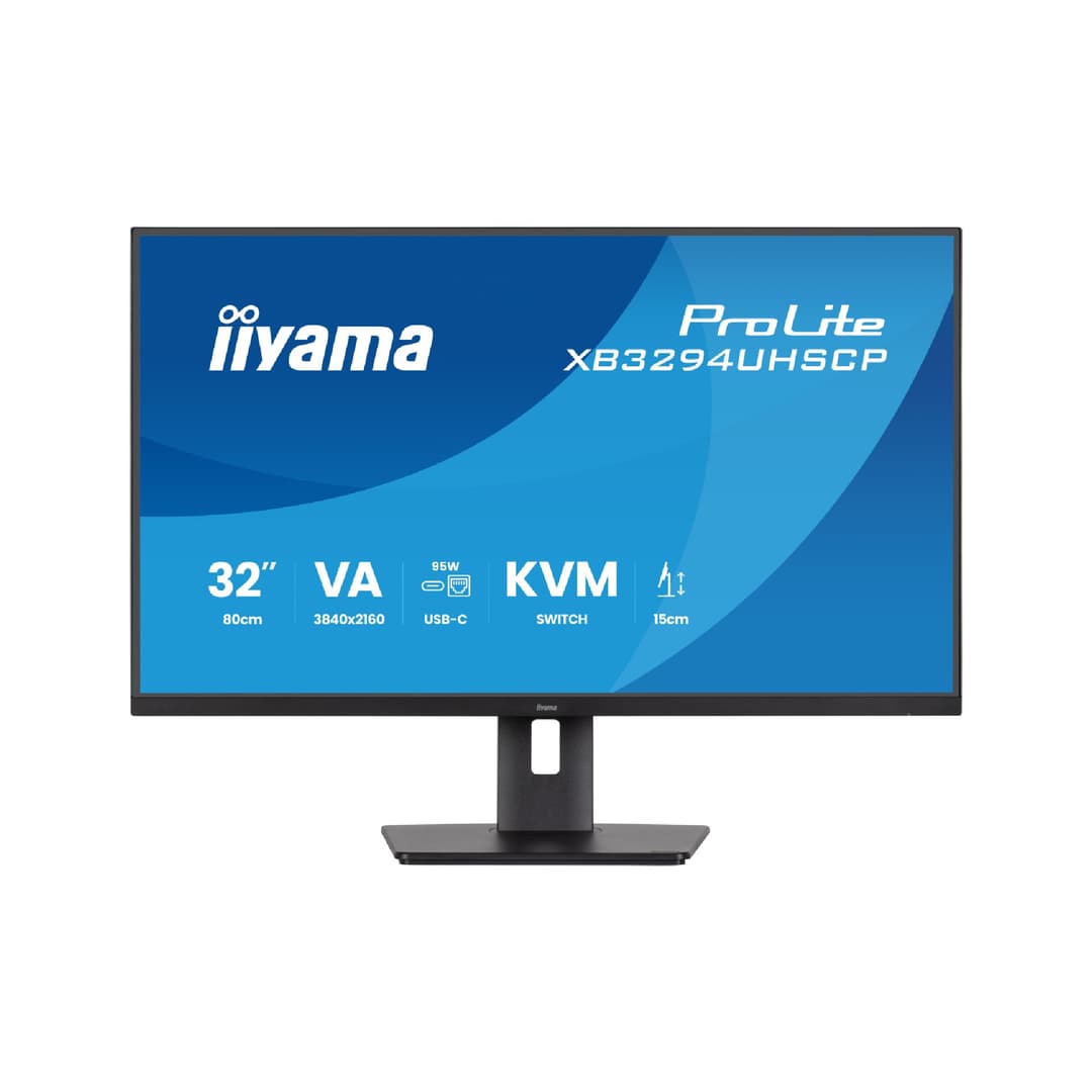 iiyama Prolite XB3294UHSCP-B1 32" UHD 4K USB-C Height Adjustable Docking Monitor - Image 2