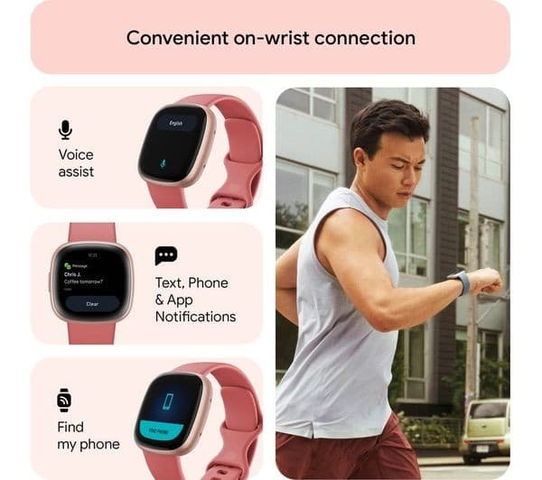 Fitbit Versa 4 Smartwatch Pink Sand - Image 7