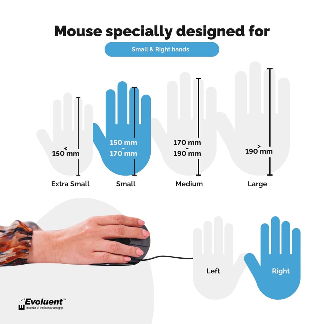Evoluent VerticalMouse D VMDS Wired Mouse - Black / Silver - Image 6