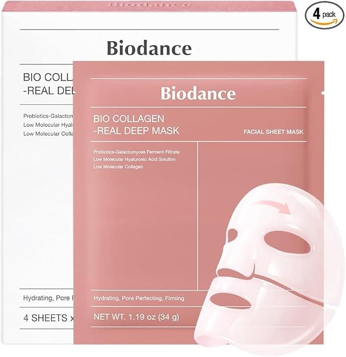 BIODANCE Bio-Collagen Real Deep Face Mask 4 Pack Hydrogel Overnight Mask