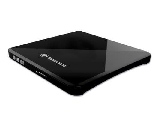 Transcend TS8XDVDS-K 8X Extra Slim Portable DVD Writer, USB 2.0, Black