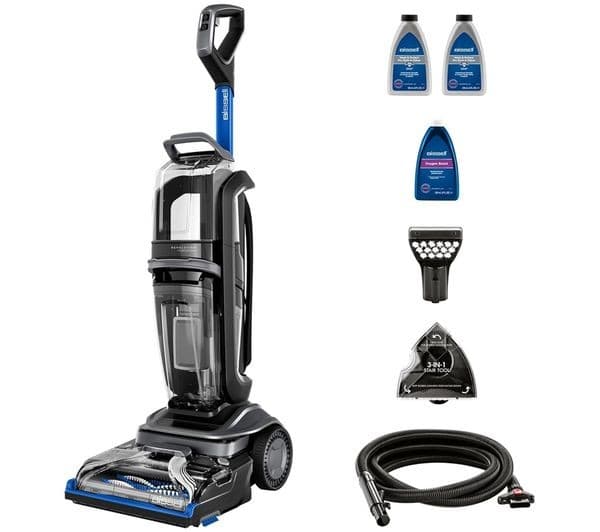BISSELL Revolution HydroSteam 3670E Upright Carpet Cleaner - Black, Titanium & Colbalt Blue - Image 1