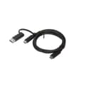 Lenovo Hybrid 4X90U90618 1 Meter USB-C with USB-A Cable Black thumbnail 1