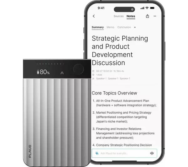 PLAUD Note Pro AI Voice Recorder with Case - 64 GB, Silver - Image 9