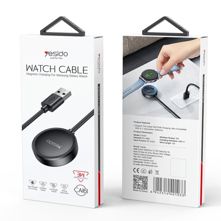 Yesido CA161 USB-A Samsung Watch Charging Cable, 1M Black - Image 5
