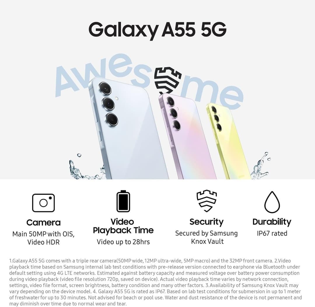 Samsung Galaxy A55 5G 256GB 8GB RAM Smartphone - Awesome Navy - Image 5