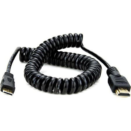Atomos 19.68 /50cm Coiled Mini HDMI to Full Size HDMI Cable for Ninja Star Recorder