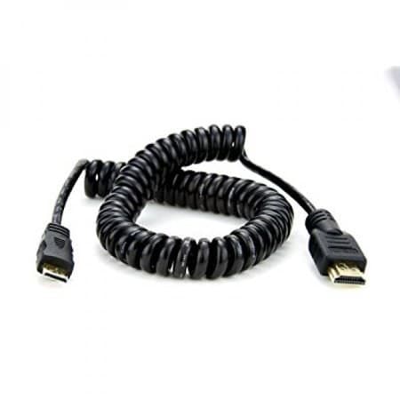 Atomos 19.68 /50cm Coiled Mini HDMI to Full Size HDMI Cable for Ninja Star Recorder - Image 4