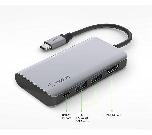 BELKIN AVC006btSGY 4-Port USB Hub Silver - Image 4