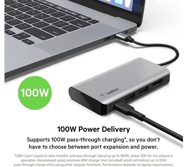 BELKIN AVC006btSGY 4-Port USB Hub Silver - Image 5