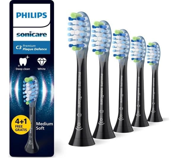 Philips Sonicare HX9045/88 C3 Premium Plaque Defence Toothbrush Heads - Pack of 5, Black - Image 1
