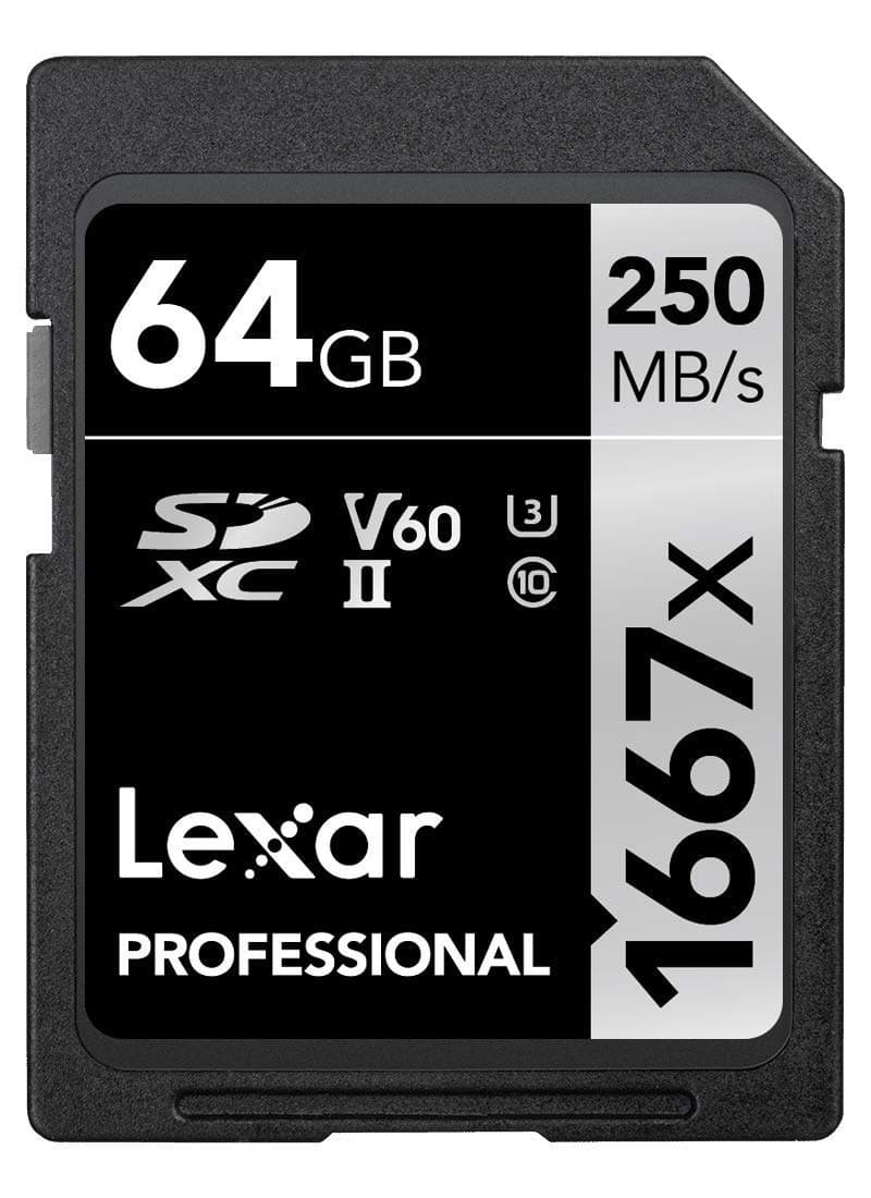 Lexar Professional 1667x 64GB SDXC UHS-II Memory Card - Black - Image 1