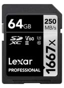 Lexar Professional 1667x 64GB SDXC UHS-II Memory Card - Black thumbnail 1
