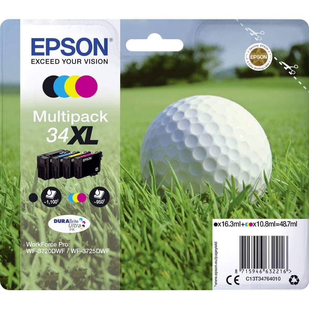 Epson 34XL Golfball Ink Cartridges - Multipack (4-Colour) - Image 1