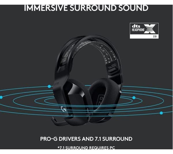 Logitech G733 Lightspeed Headphones Black - Image 2