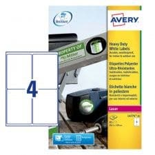 Avery L4774-20 Resistant Labels 20 sheets - 4 Labels per Sheet - Image 1