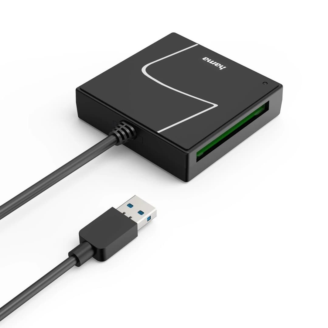 Hama 00200148 USB 3.2 Gen 1 Card Reader with USB-C Adapter - Black - Image 4