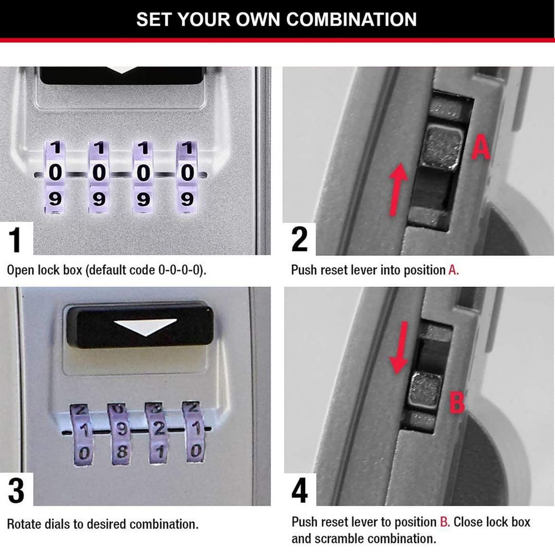Master Lock 5425EURD Light Up Dial Combination Wall Mounted Key Safe - Image 6