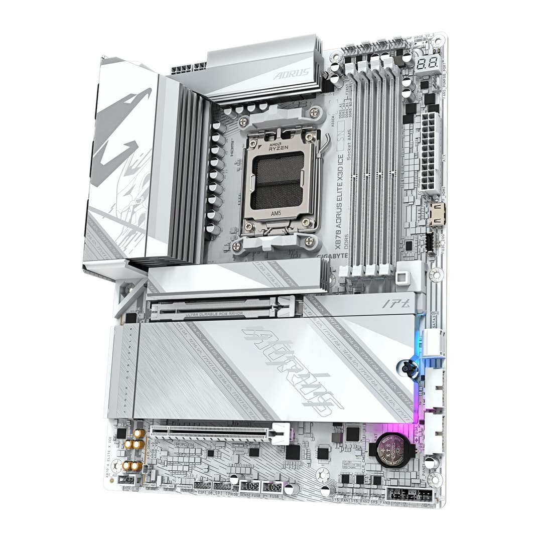 GIGABYTE X870 AORUS ELITE X3D ICE AMD X870 ATX Socket AM5 Motherboard - White - Image 4