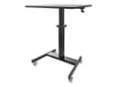 StarTech.com Mobile Standing Desk, Portable Sit Stand Ergonomic Height Adjustable Cart on Wheels, Rolling Computer/Laptop Workstation Table with Locking One-Touch Lift for Teacher/Student - Mobile Sit Stand Desk (STSCART2) - sit/standing desk - black thumbnail 1