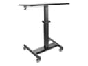 StarTech.com Mobile Standing Desk, Portable Sit Stand Ergonomic Height Adjustable Cart on Wheels, Rolling Computer/Laptop Workstation Table with Locking One-Touch Lift for Teacher/Student - Mobile Sit Stand Desk (STSCART2) - sit/standing desk - black thumbnail 4