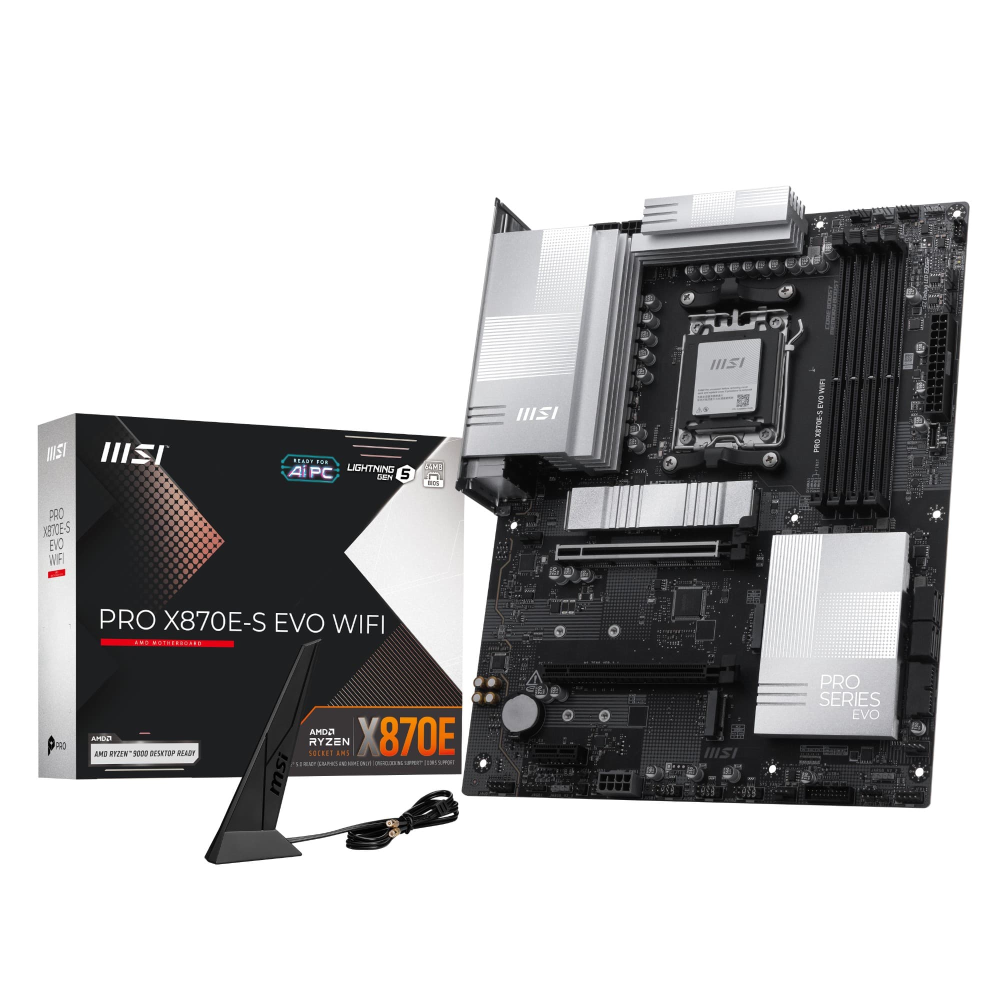MSI PRO X870E-S EVO WIFI DDR5 Socket AM5 ATX Motherboard