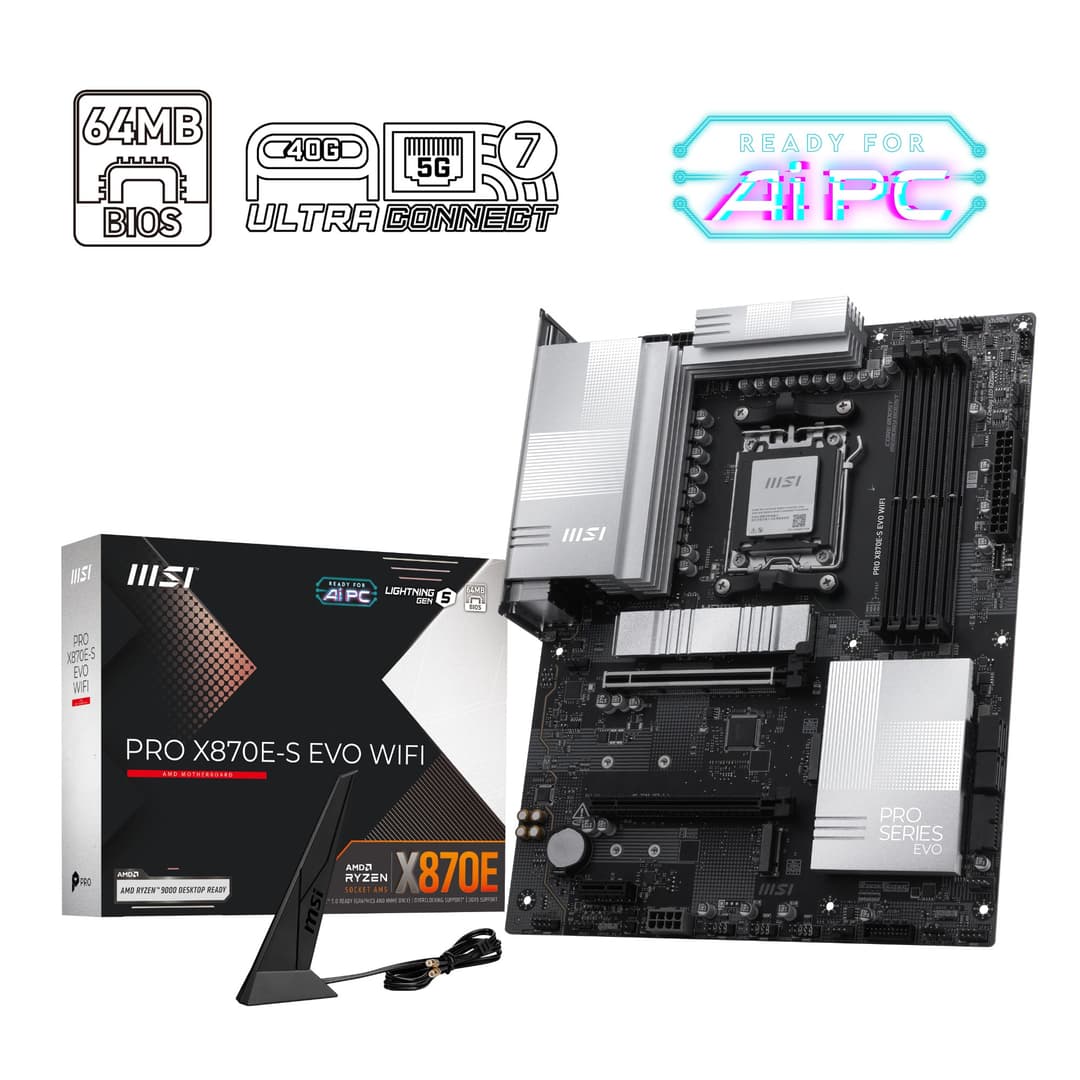 MSI PRO X870E-S EVO WIFI DDR5 Socket AM5 ATX Motherboard - Image 8