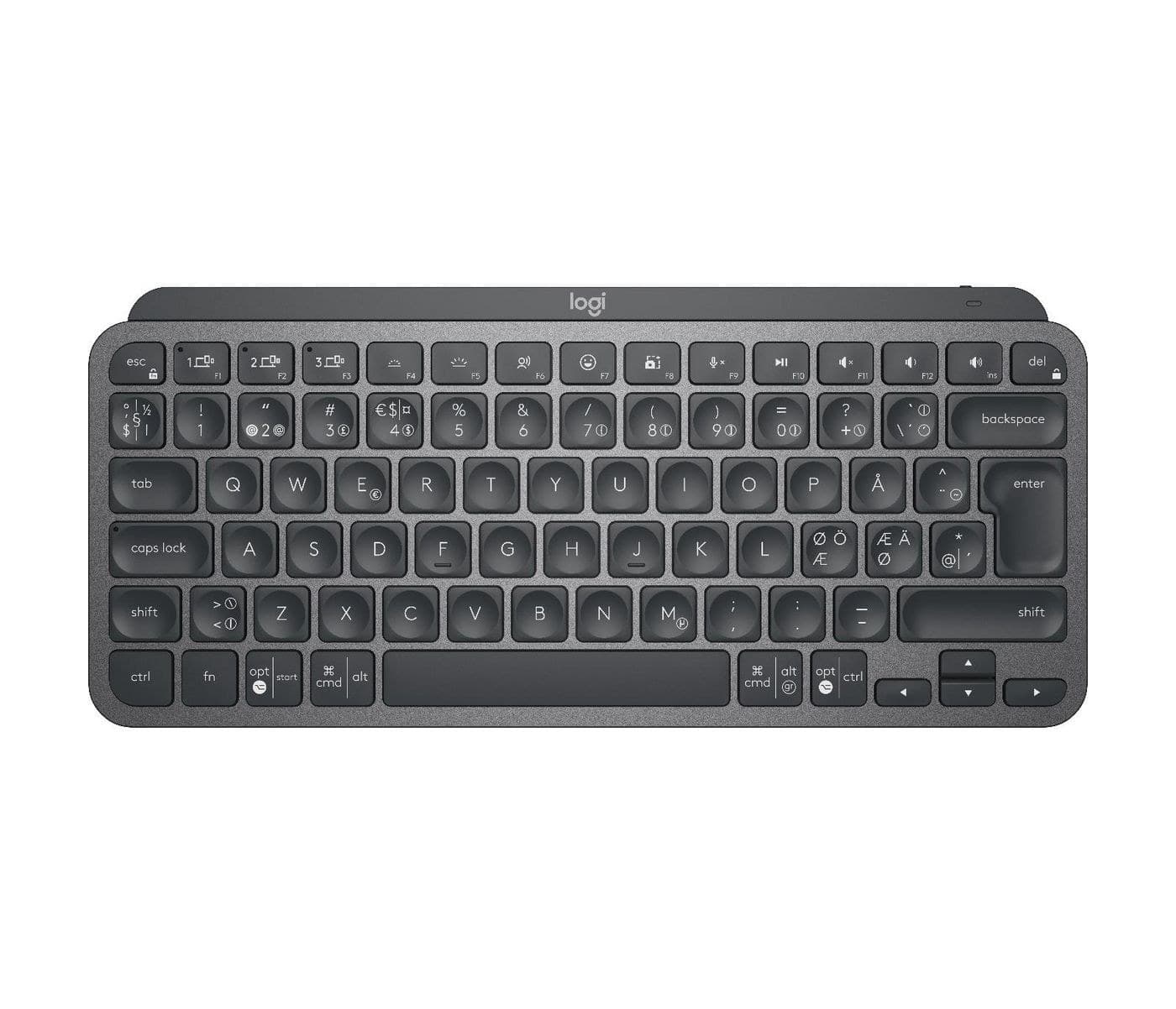 Logitech MX Keys Mini Wireless Illuminated Keyboard - Graphite, Pan Nordic Layout