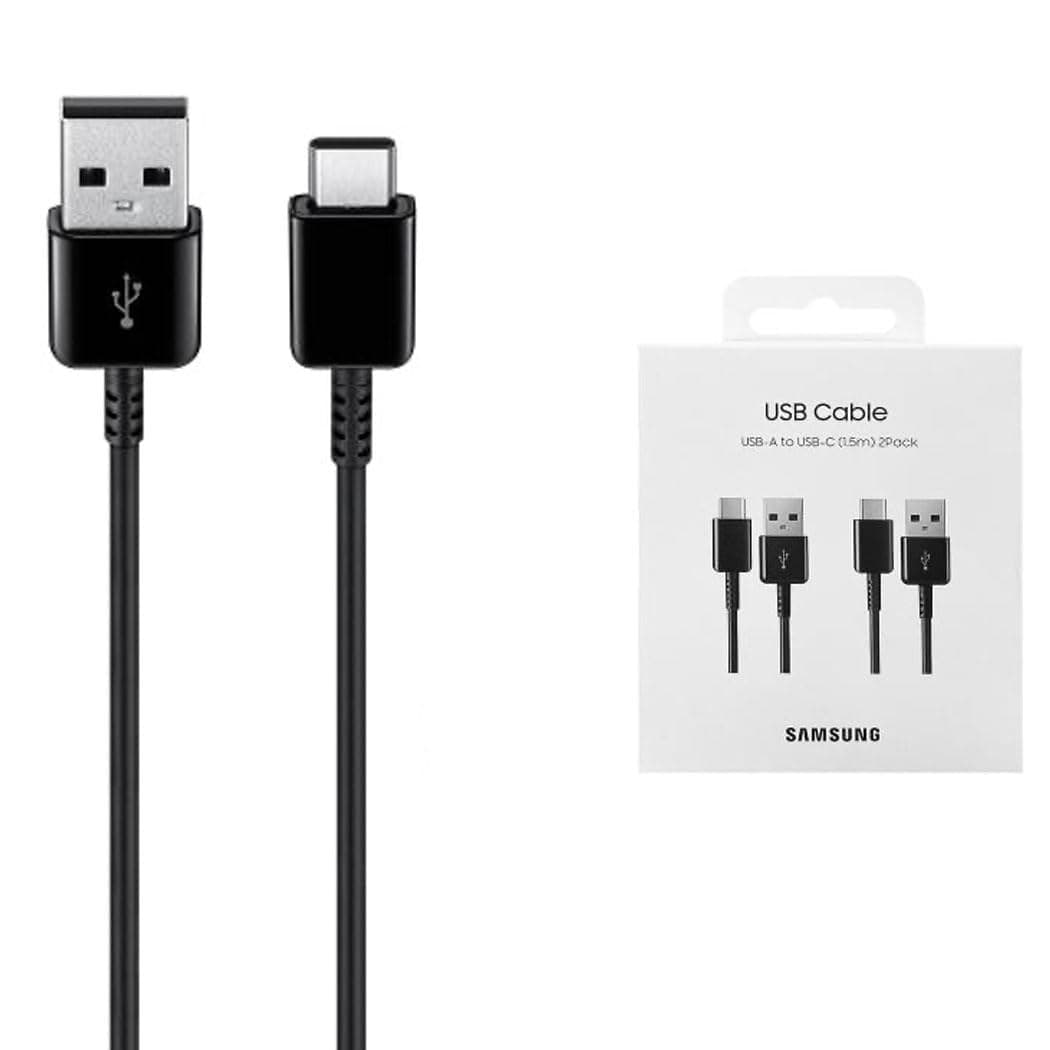 Samsung USB-A To USB Type-C Cable 150 cm Multi Pack 2 - Black - Image 1