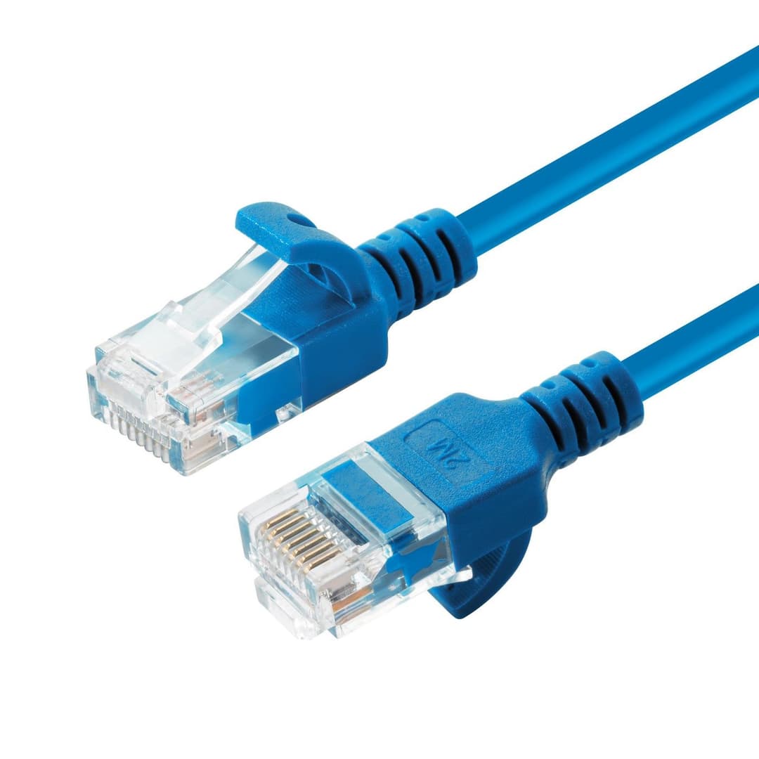 Microconnect U/UTP CAT6A Slim LSZH Network Cable 1m - Blue - Image 1