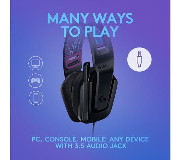 Logitech G335 Wired Gaming Headset 3.5mm - Black - Image 3