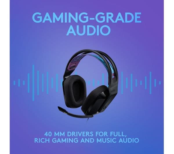 Logitech G335 Wired Gaming Headset 3.5mm - Black - Image 10