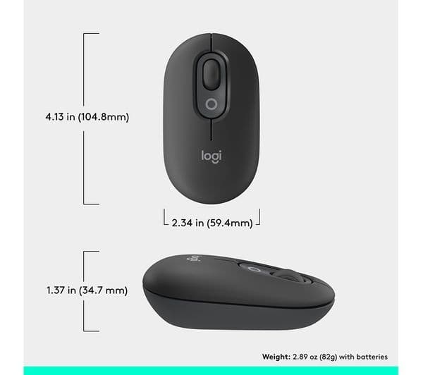 Logitech Pop Icon Wireless Optical Mouse - Black - Image 9