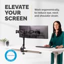 Fellowes Vista Dual Monitor Arm - Monitor Mount for 10KG 26 inch Screens - Ergonomic Adjustable Monitor Arm Desk Mount - Pan 180° Rotation 360°, VESA 75 x 75/100 x 100 - Black thumbnail 2
