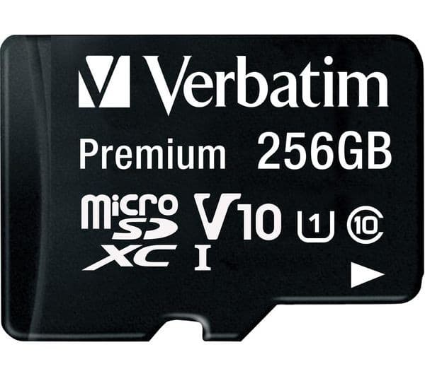 Verbatim Premium Class 10 UHS-I U1 V10 microSD Memory Card with SD Adapter - 256GB - Image 2