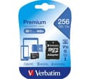 Verbatim Premium Class 10 UHS-I U1 V10 microSD Memory Card with SD Adapter - 256GB thumbnail 3