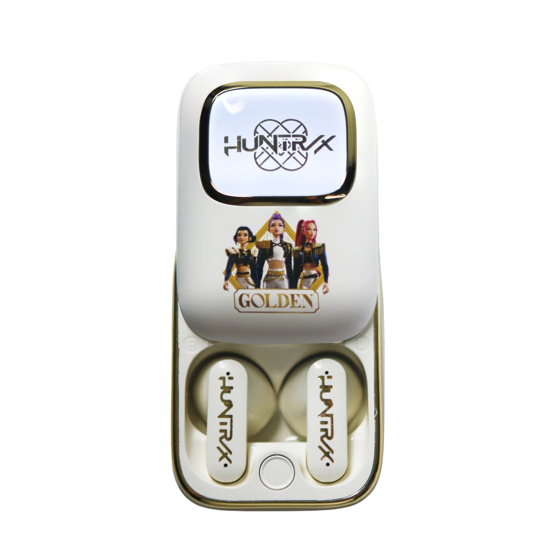 OTL KPop Demon Hunters Huntr/X Golden TWS Slide Earphones White - Image 2