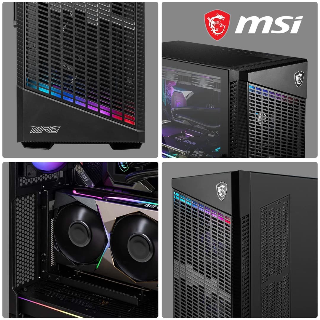 MSI MPG VELOX 100P AIRFLOW Mid-Tower PC Case - Black - Image 3